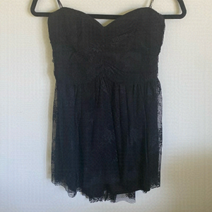 Forever 21 Strapless Lace Mini Mermaid Dress in Black • sz S Small